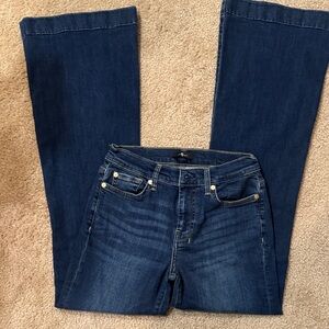 7 For All Mankind Dark Blue Flare Jeans. Tailorless Dojo Cambridge
